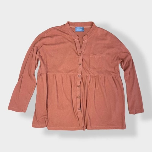Hudson Gray Button Up Blouse in‎ Rust Size M - Picture 1 of 8